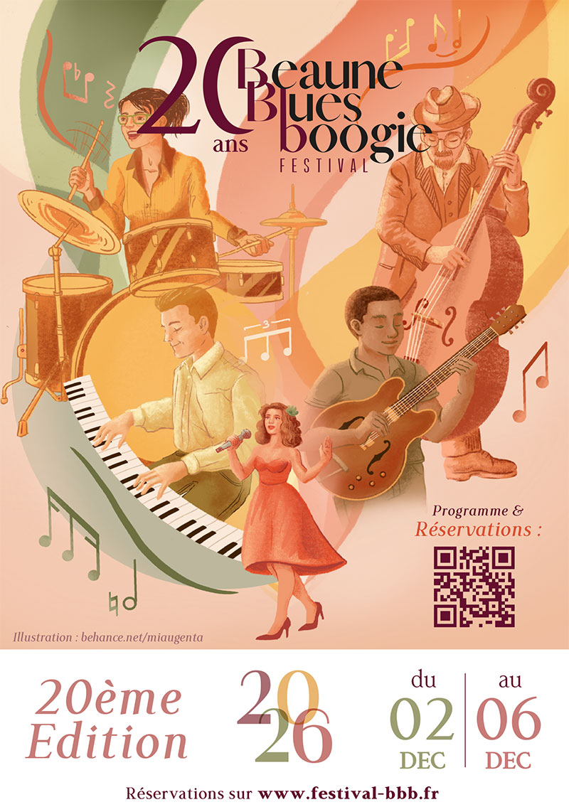Affiche officielle de l'edition 2026 du festival Beaune Blues Boogie